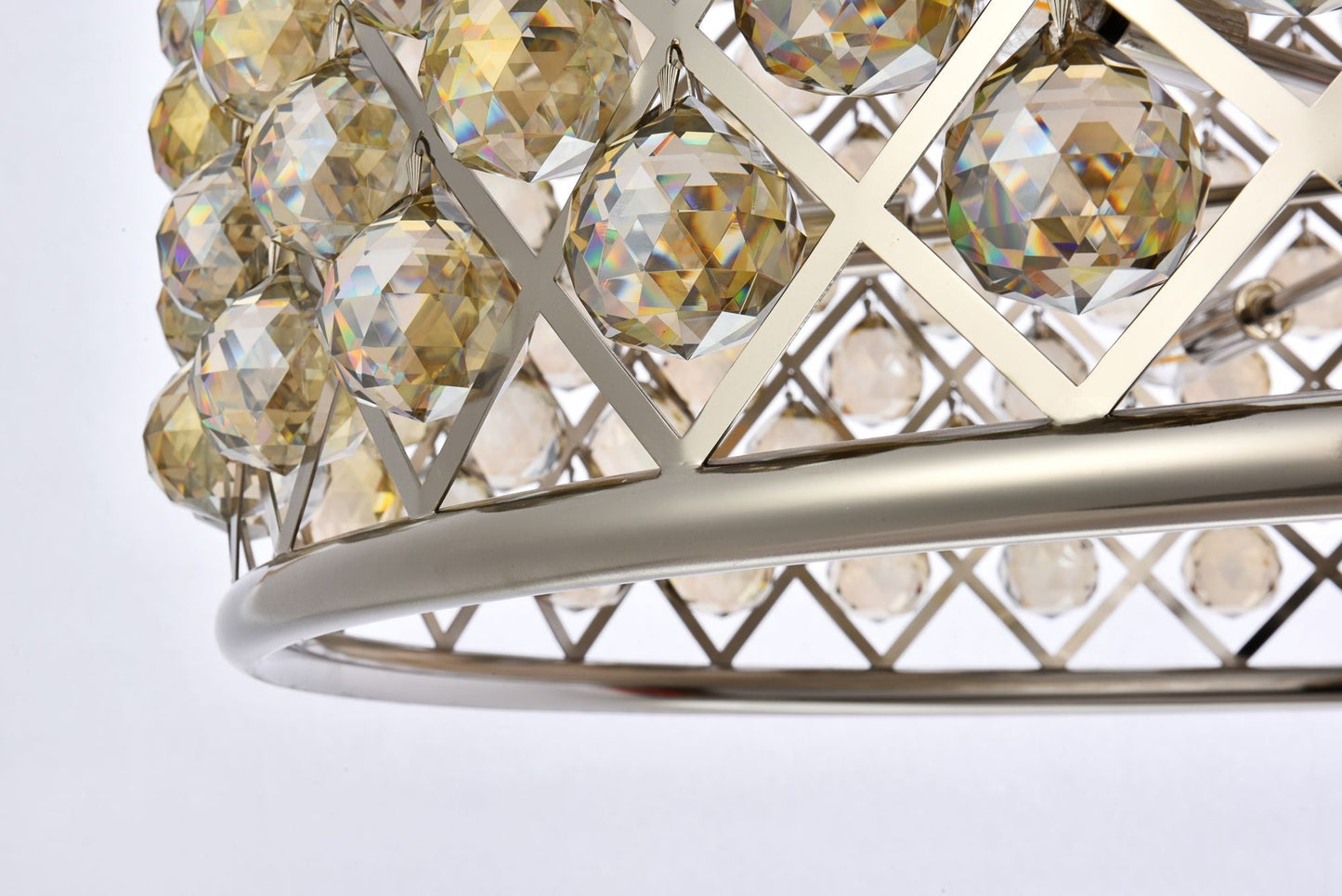 Madison 12 Lt Polished Nickel Chandelier Golden Teak