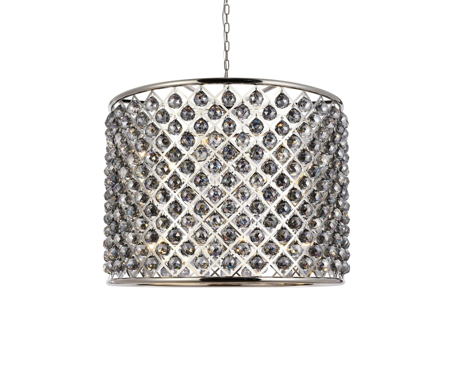 Madison 12 Lt Polished Nickel Chandelier Silver Shade (Grey)