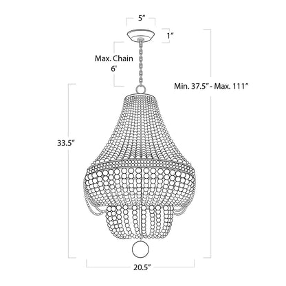 Malibu 20 1/2" Wide Weathered Blue 6-Light Chandelier