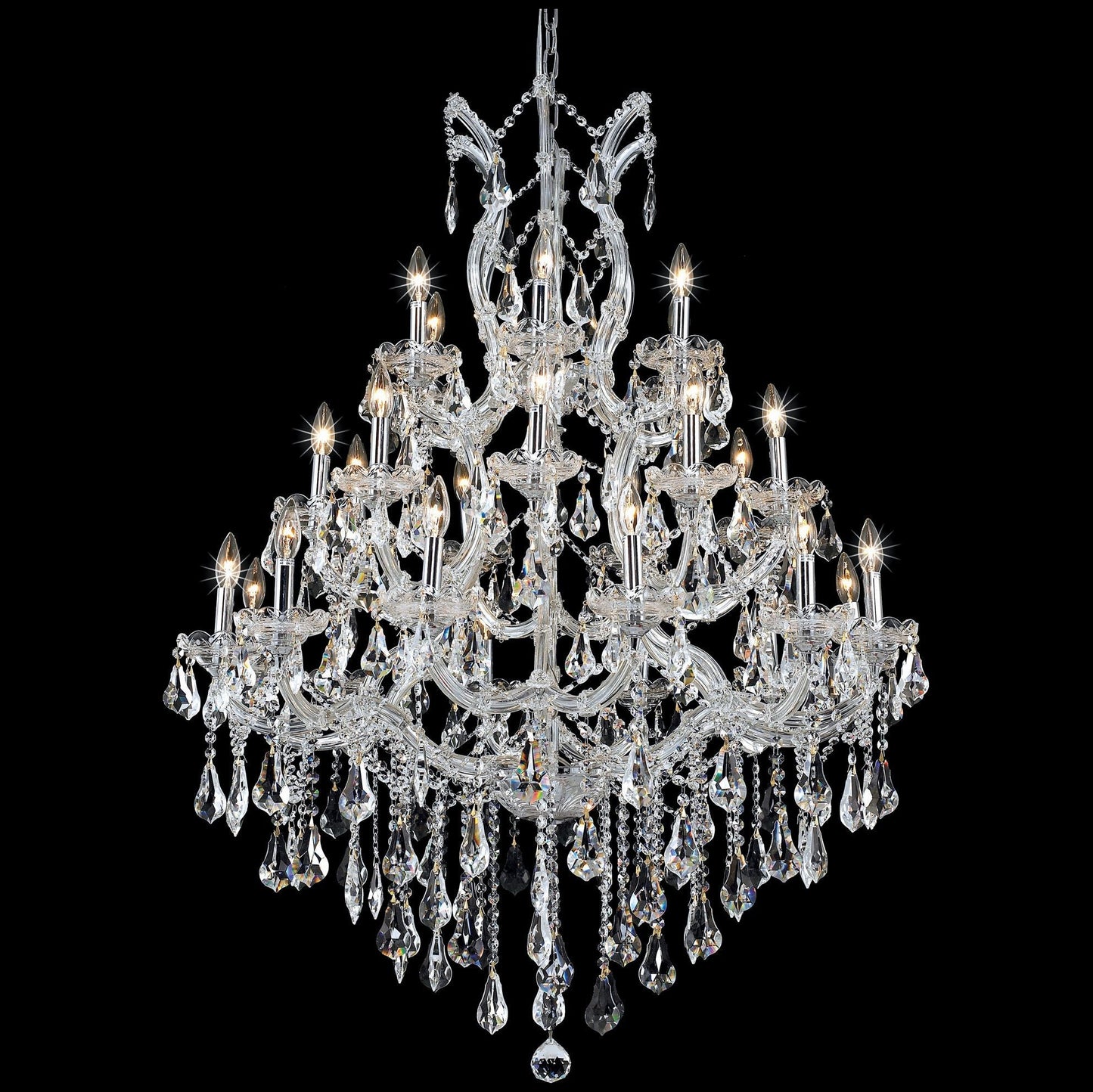 Maria Theresa 28 Lt Chrome Chandelier Clear