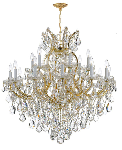 Maria Theresa 35" Wide 19-Light Gold and Crystal Chandelier