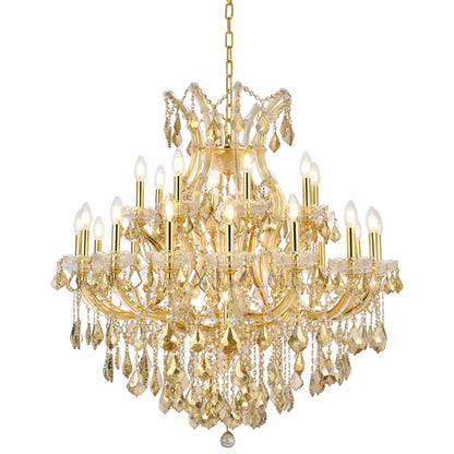 Maria Theresa 36" Wide Gold Crystal 24-Light Chandelier