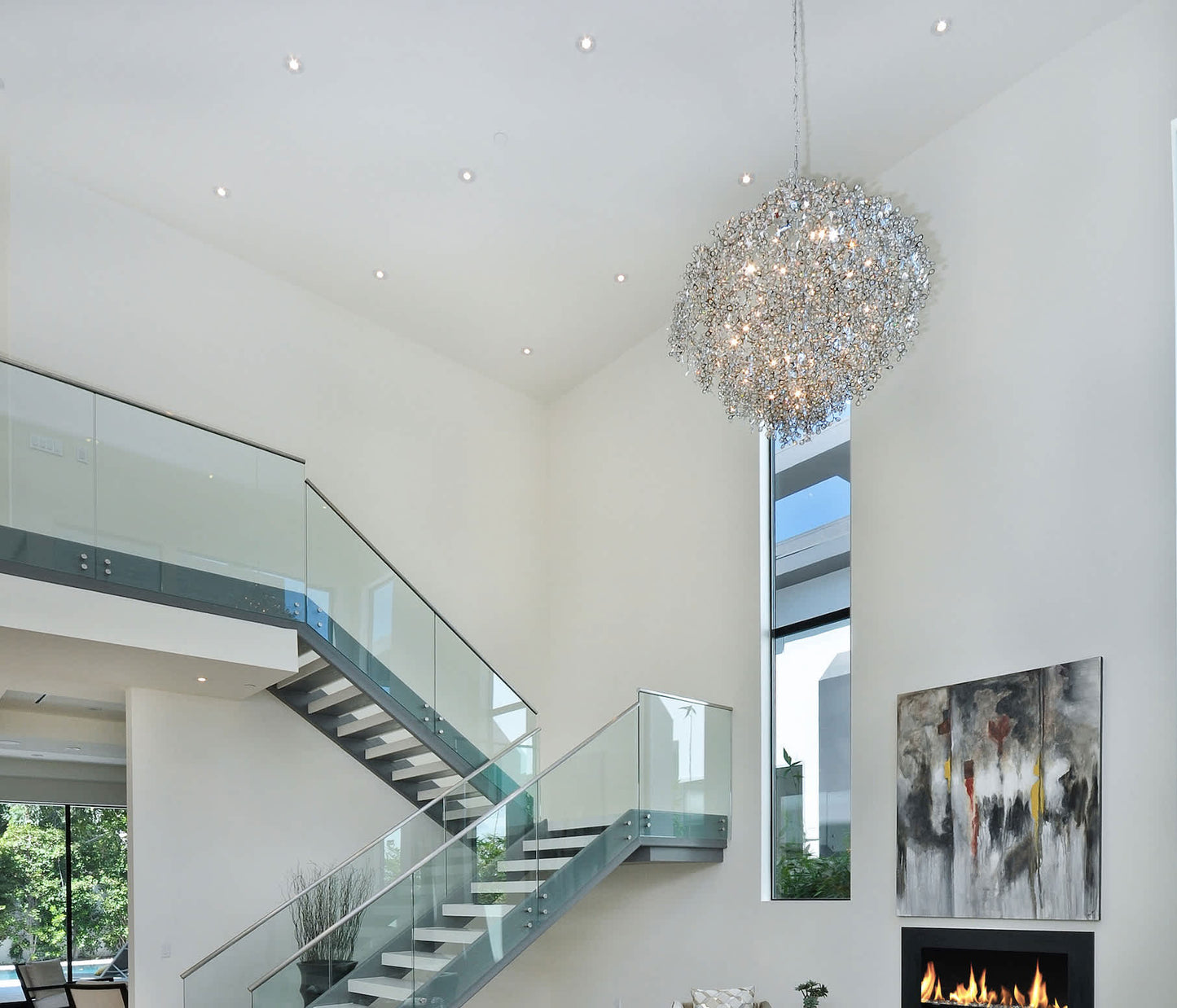 Comet 13 Light 35" Pendant with Crystal Accents