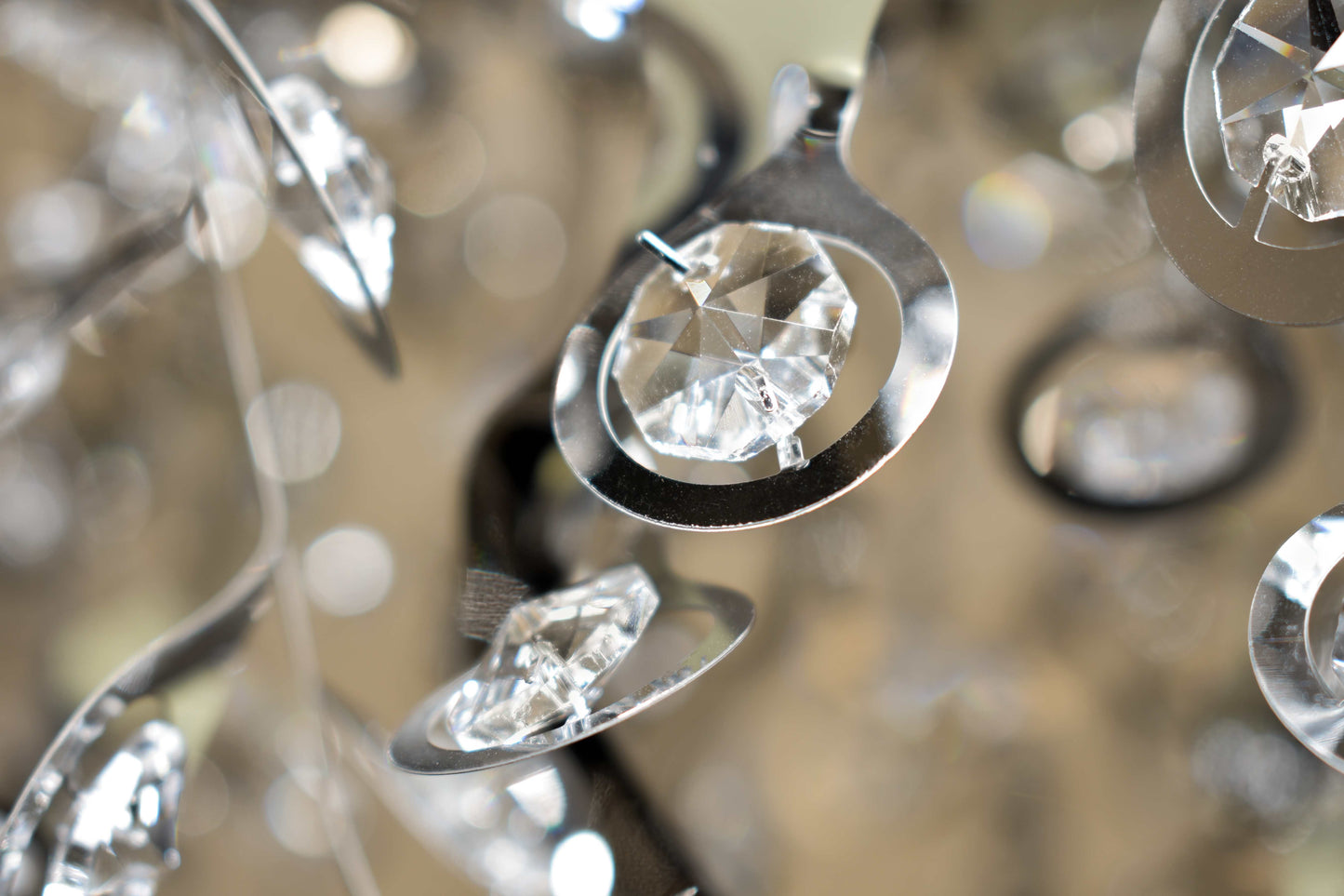 Comet 21 Light 50" Beveled Crystal Glass Pendant