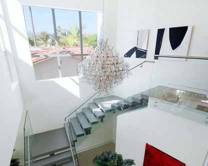 Comet 21 Light 50" Beveled Crystal Glass Pendant