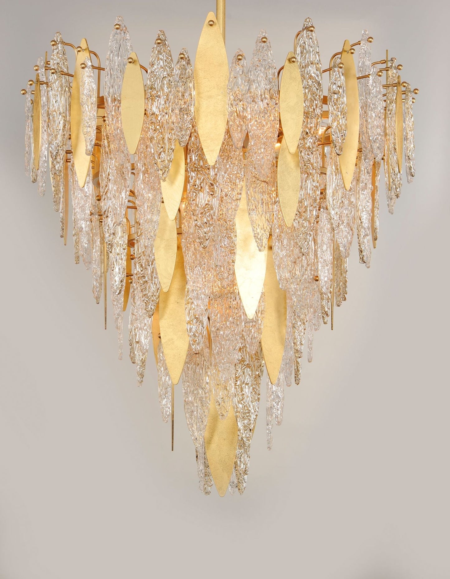 Maxim Majestic 32 1/2" Wide Gold Leaf and Glass Chandelier