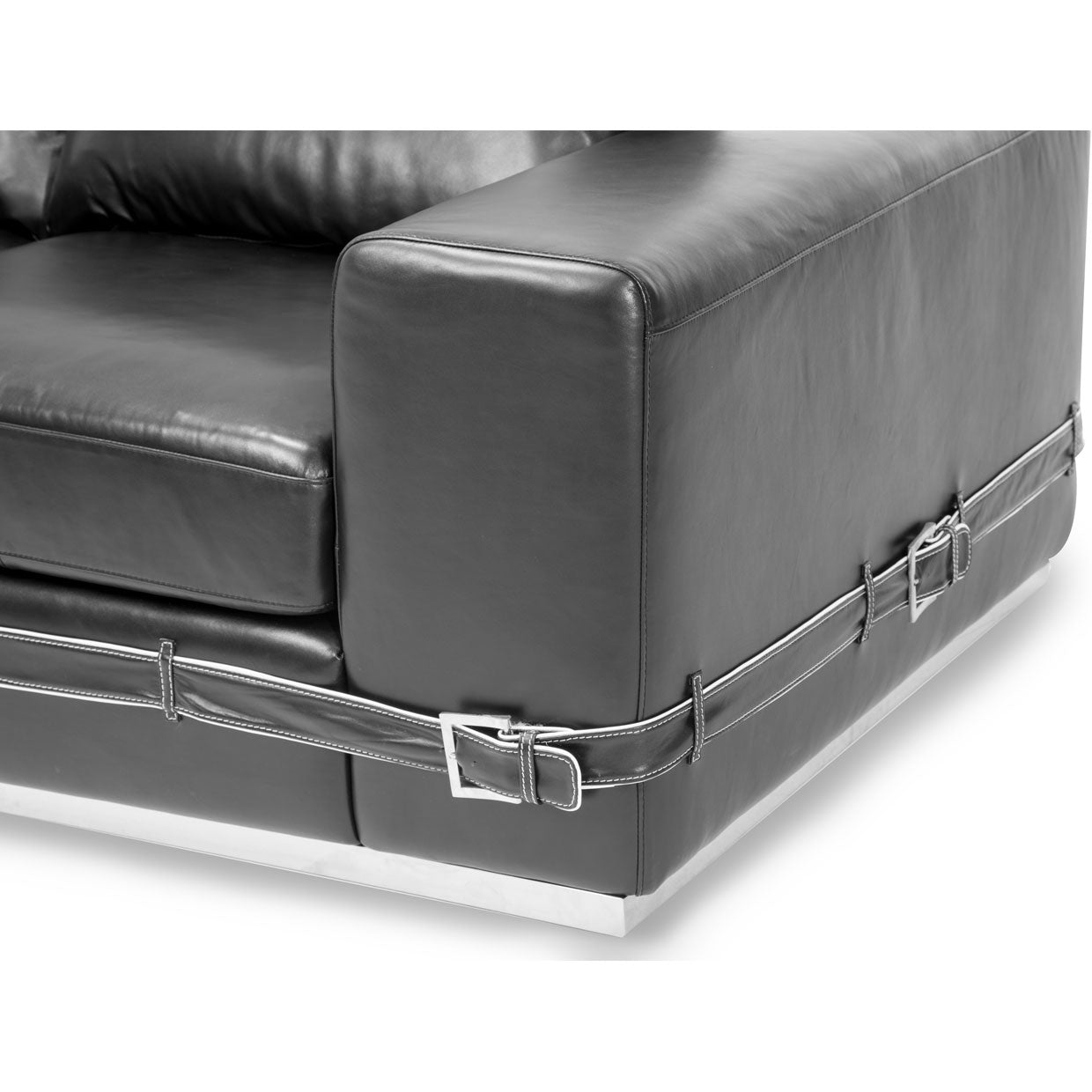 Michael Amini Mia Bella Ciras Leather Loveseat