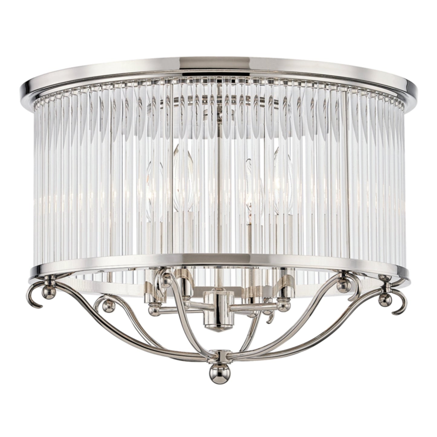 Glass No.1 4-Light Semi Flush in Polished Nickel by Mark D. Sikes 19L x 19W x 12.75H
