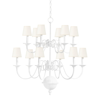 Windsor 12-Light Chandelier in White Plaster by Mark D. Sikes 38L x 38W x 39H