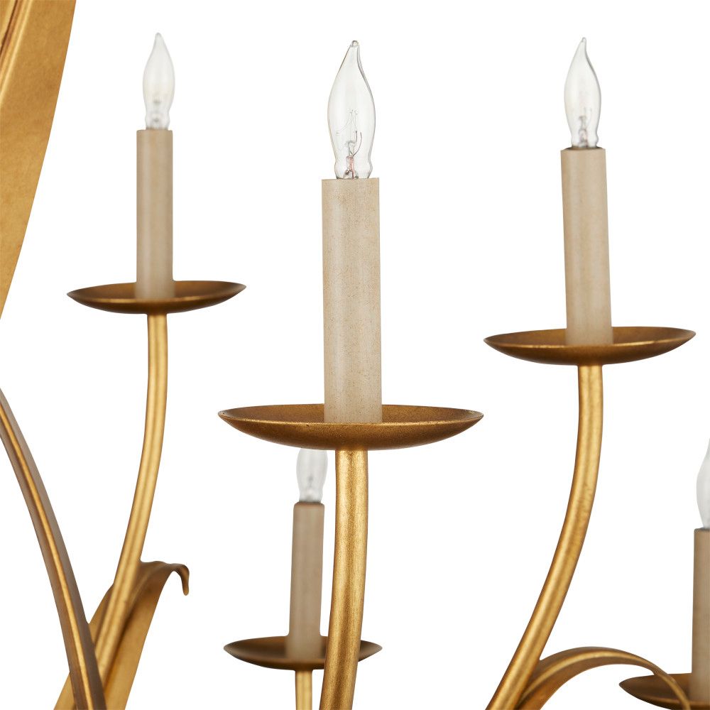 Menefee 49 1/4" Wide Antique Gold Leaf 18-Light Chandelier