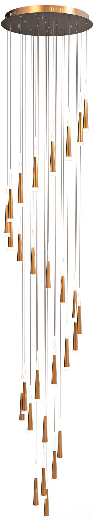 Meteor 33 1/2" Wide Brushed Gold 28-Light LED Chandelier