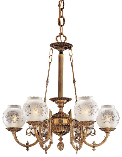 Metropolitan 6-Light 26-in Antique Classic Brass Indoor Chandelier