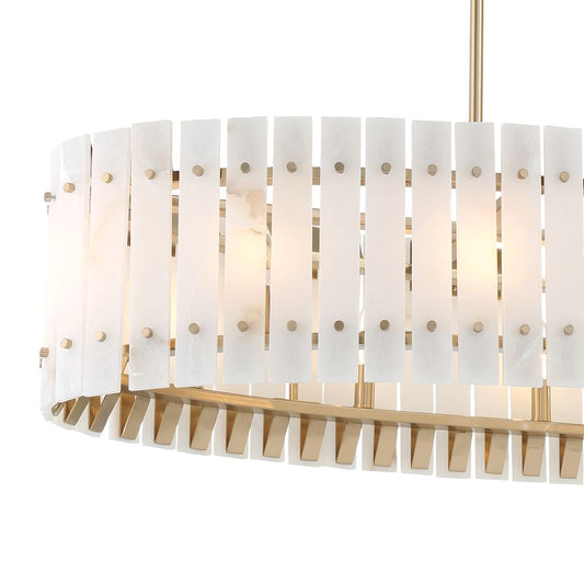 Metropolitan Bardon 5-Light 48.24-in Celeste Brass Chandelier with Shade