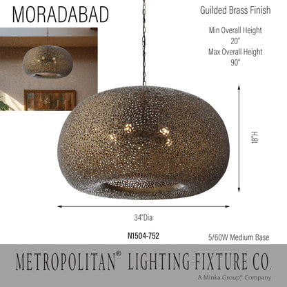 Moradabad 4 Light 34" Wide Pendant