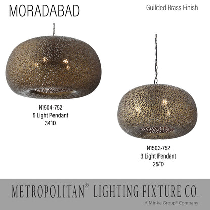 Moradabad 4 Light 34" Wide Pendant