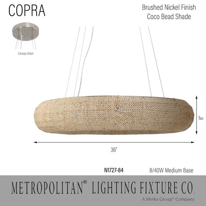 Copra 8 Light 36" Wide Ring Chandelier