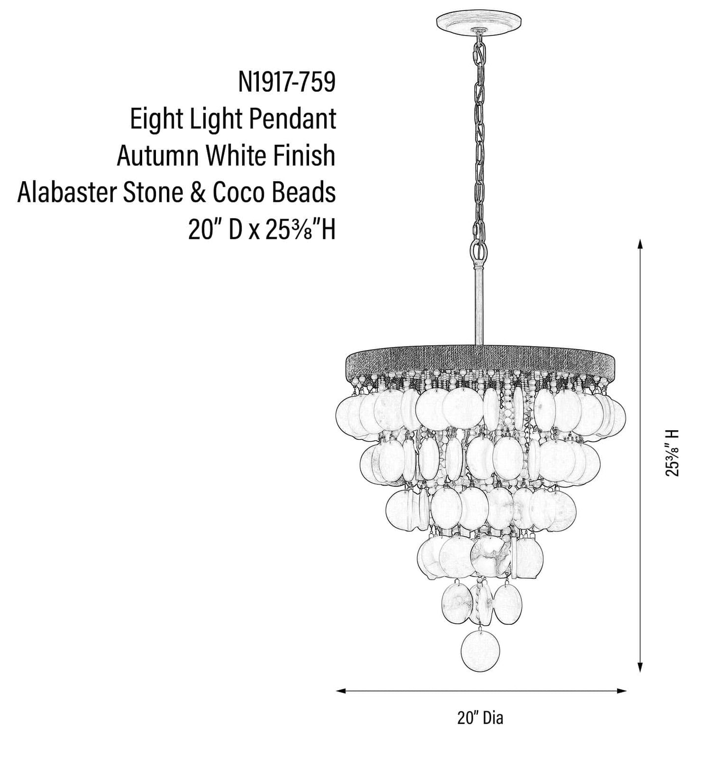Aurelias Cove 8 Light 20" Wide Pendant