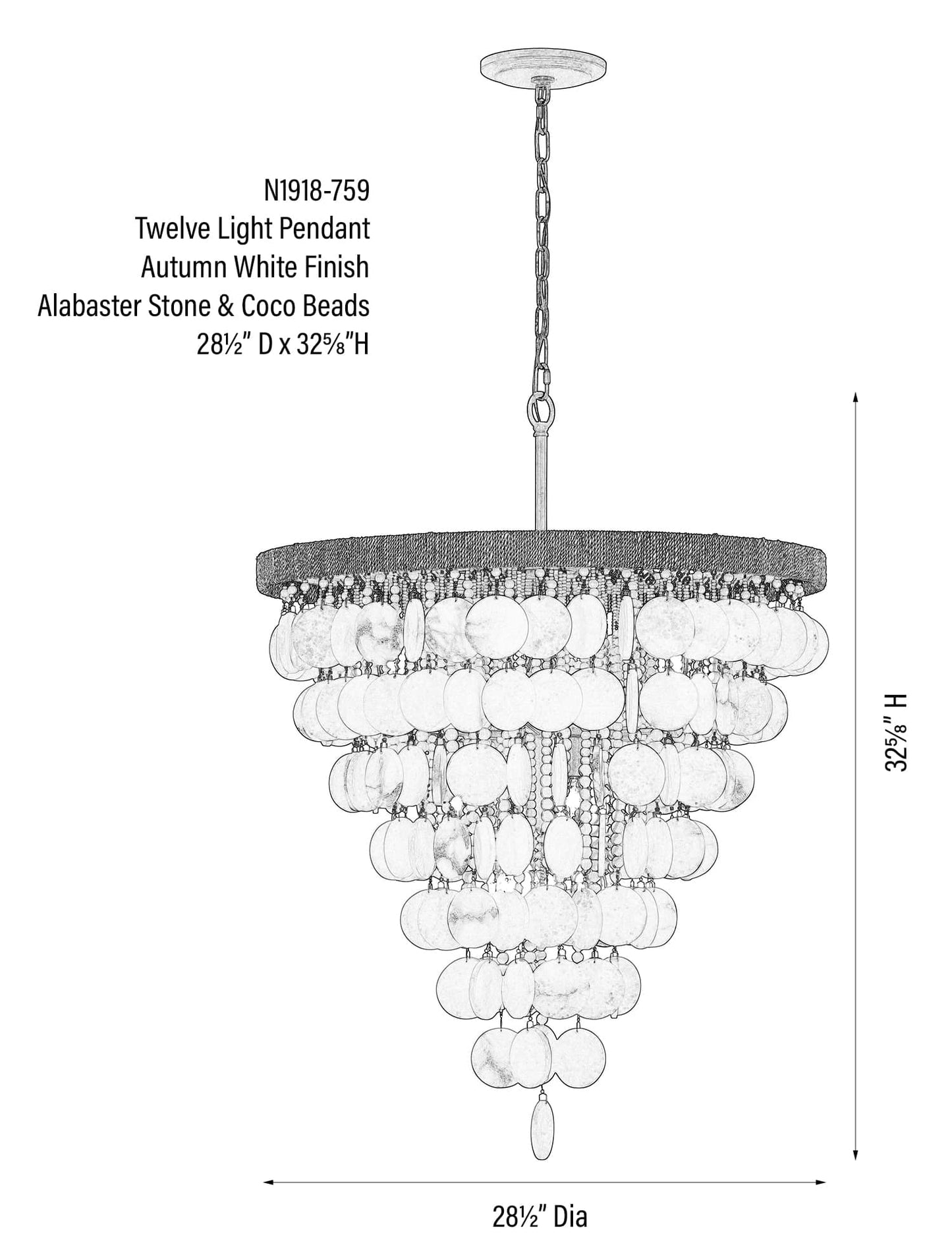 Aurelias Cove 12 Light 29" Wide Pendant