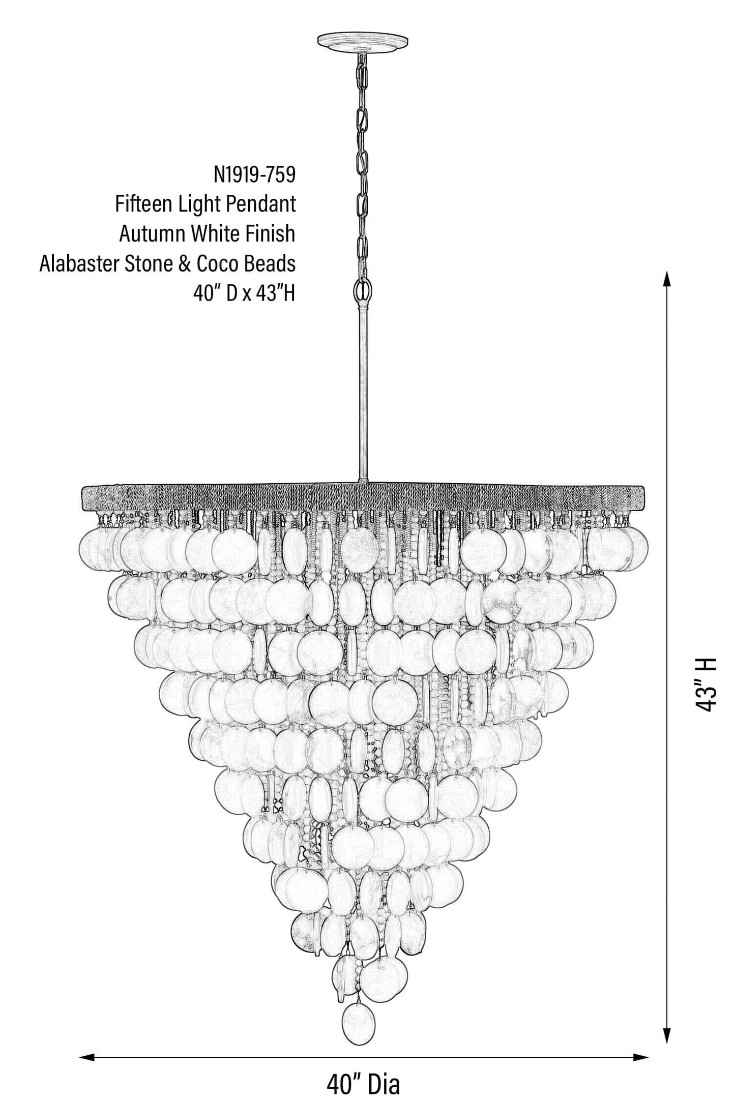 Aurelias Cove 15 Light 40" Wide Pendant