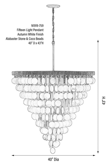 Aurelias Cove 15 Light 40" Wide Pendant