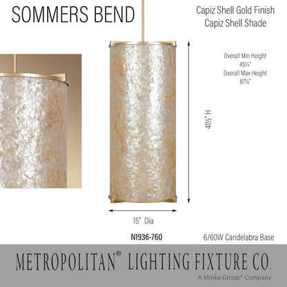 Sommers Bend 6 Light 15" Wide Pendant