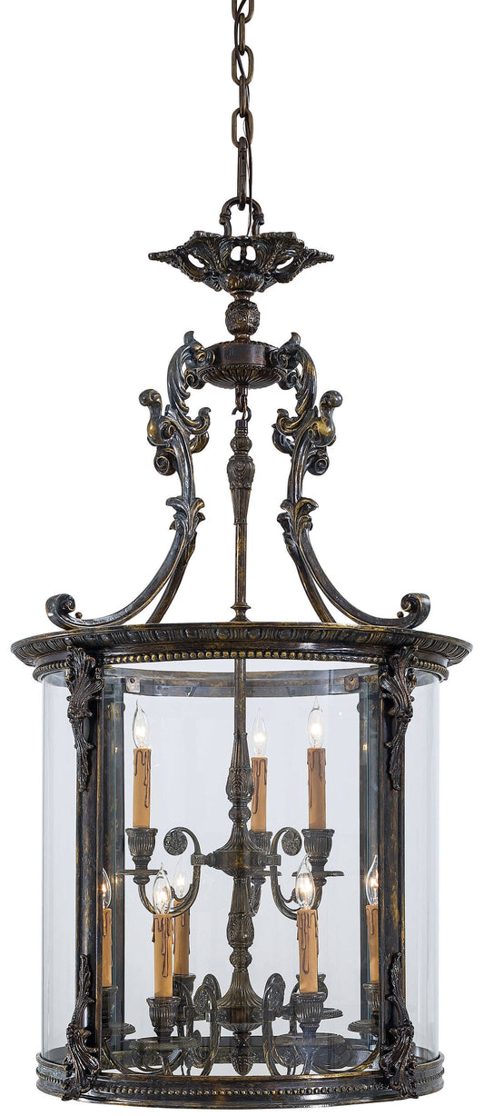 9 Light 27" Wide Large Single Foyer Pendant with Glass Shade from the Metropolitan Family Collection