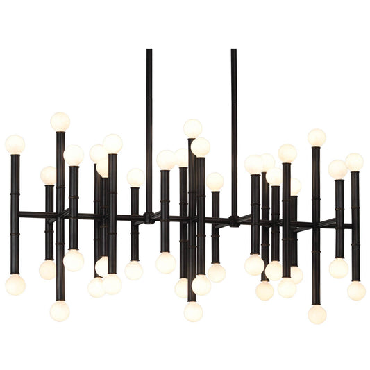 Black 42 Light Andy Abbey GM079 Chandeliers with Shades 14Wx24Hx38L