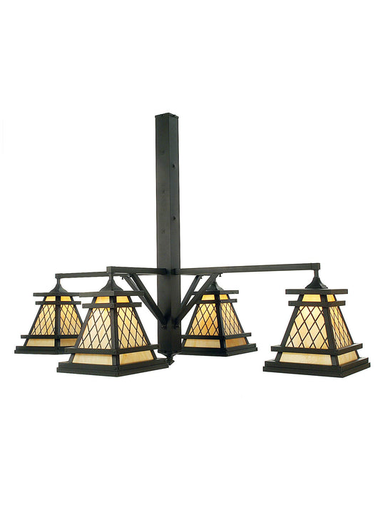 Wilson 4 Light 65" Wide Chandelier with Yellow Acrylic Shade