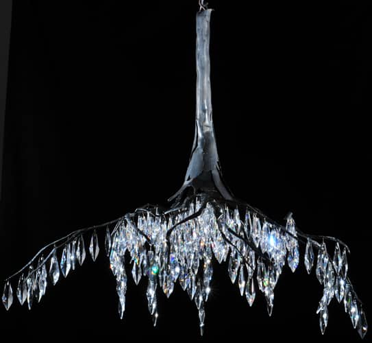 Winter at Stillwater 32" Wide Crystal Waterfall Chandelier
