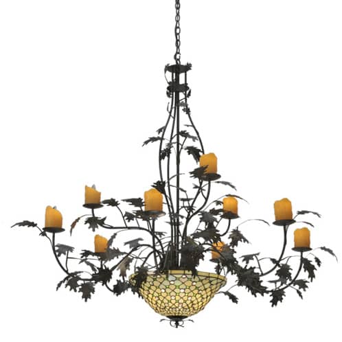 Diamond and Jewel 9 Light 63" Wide Pillar Candle Style Chandelier