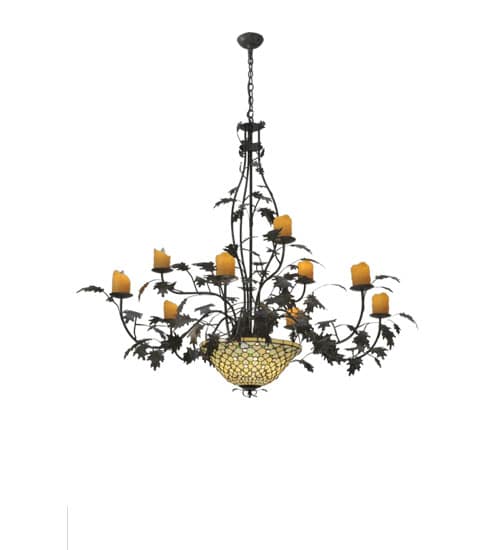 Diamond and Jewel 9 Light 63" Wide Pillar Candle Style Chandelier