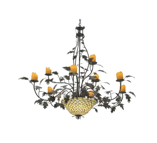 Diamond and Jewel 9 Light 63" Wide Pillar Candle Style Chandelier