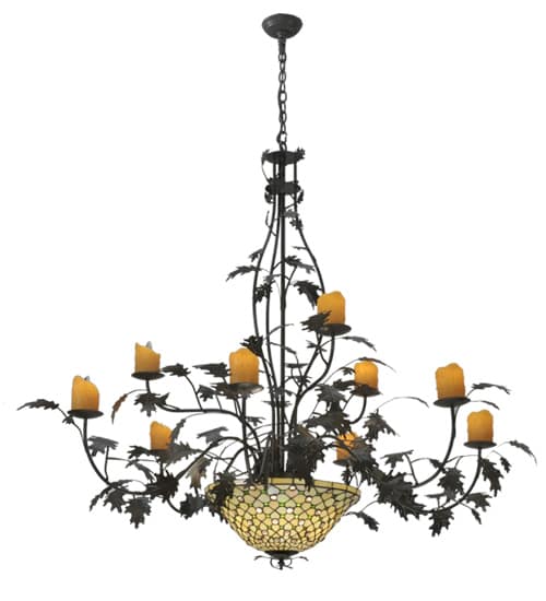 Diamond and Jewel 9 Light 63" Wide Pillar Candle Style Chandelier