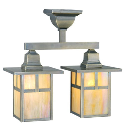 Hyde Park T Mission 2 Light 16" Wide Semi-Flush Linear Ceiling Fixture