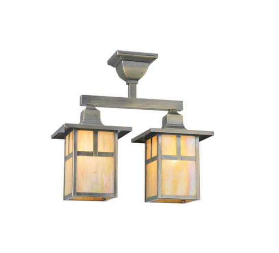 Hyde Park T Mission 2 Light 16" Wide Semi-Flush Linear Ceiling Fixture
