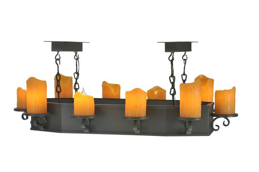 48" L Carpathian 10 Light Oblong Chandelier
