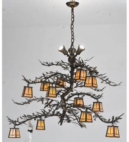 Pine Branch Valley View 15 Light 52" Wide Chandelier
