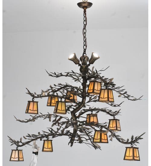 Pine Branch Valley View 15 Light 52" Wide Chandelier
