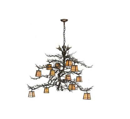 Pine Branch Valley View 15 Light 52" Wide Chandelier