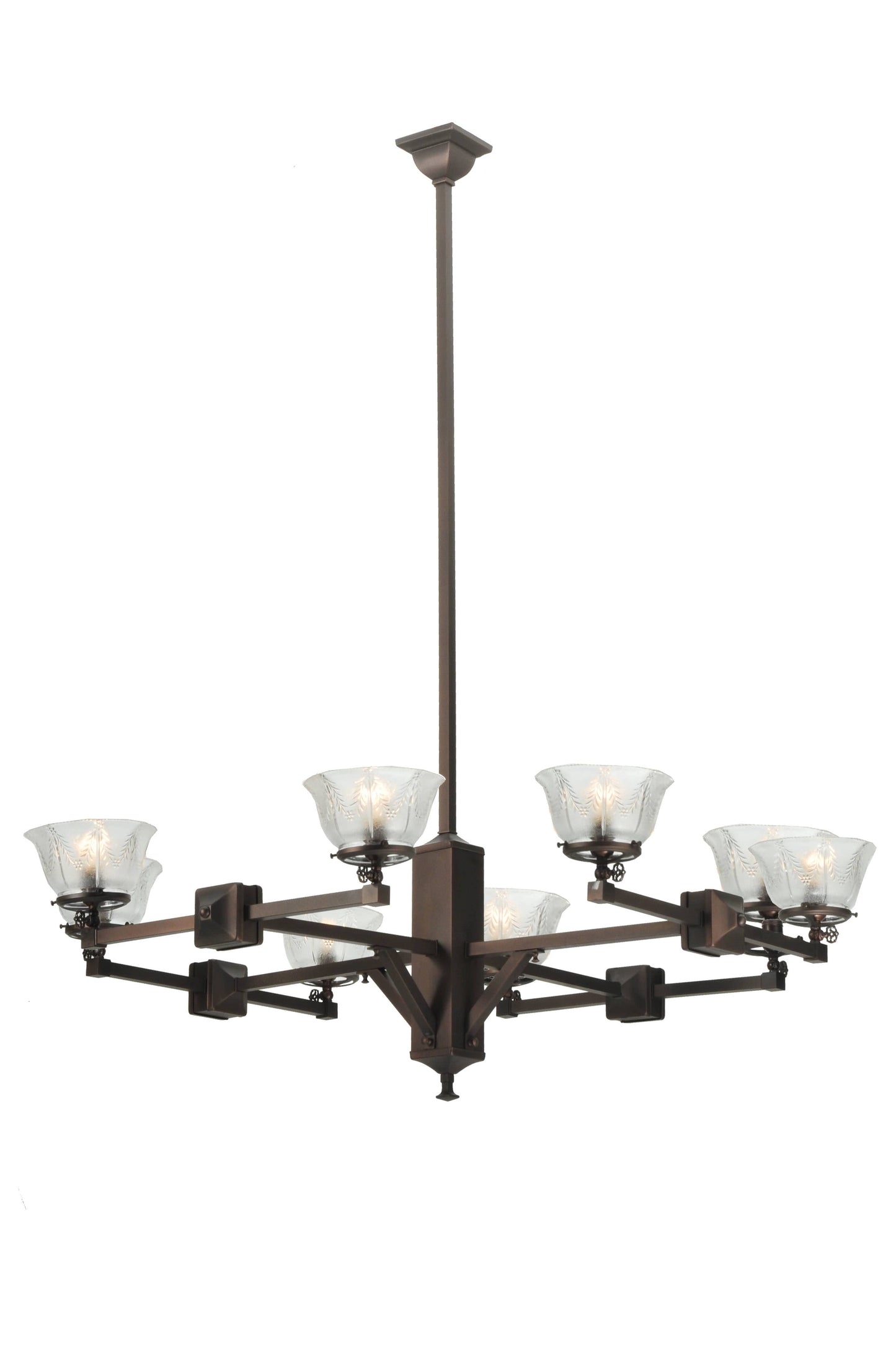 48" W Chelsea Wheat Gas 8 Light Chandelier