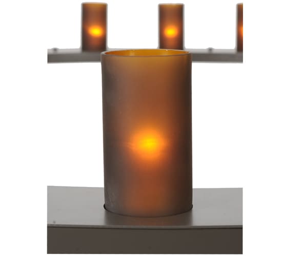 Loxley 36 Light 72" Wide Pillar Candle Style Chandelier with Amber Glass Shades - Timeless Bronze Finish