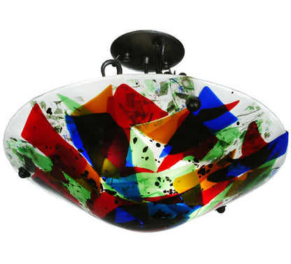 Metro Fusion 2 Light 18" Wide Semi-Flush Bowl Ceiling Fixture - Black Finish