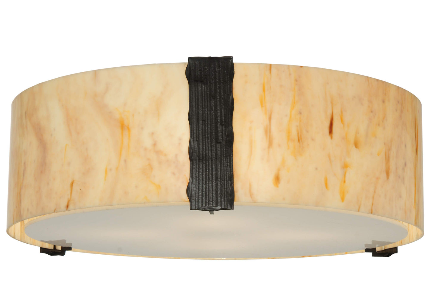 24" W Cilindro Faux Alabaster Flush Mount Ceiling Fixture