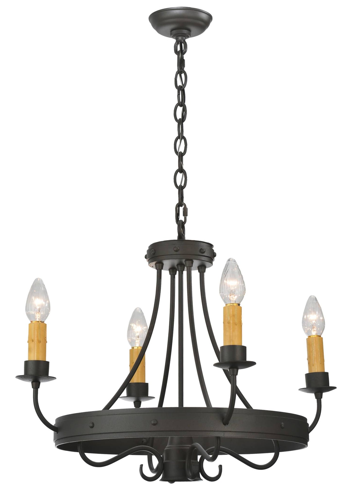 25" W Franciscan 4 Arm Chandelier