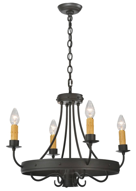 25" W Franciscan 4 Arm Chandelier