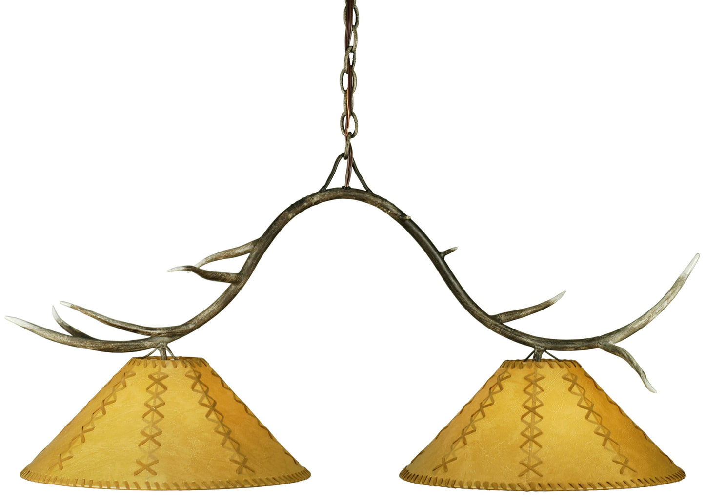44" L Branches 2 Light Faux Leather Island Chandelier