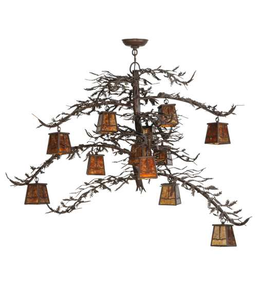 Pine Branch Valley View 12 Light 48" Wide Chandelier - Cafe-Noir Finish