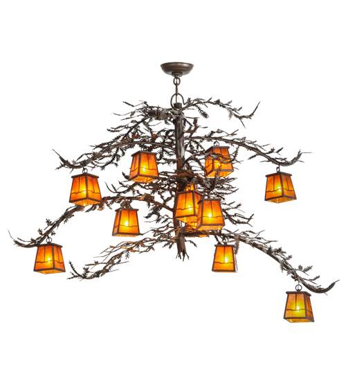 Pine Branch Valley View 12 Light 48" Wide Chandelier - Cafe-Noir Finish