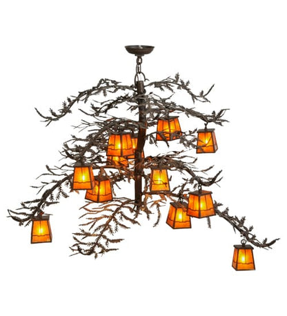 Pine Branch Valley View 12 Light 48" Wide Chandelier - Cafe-Noir Finish