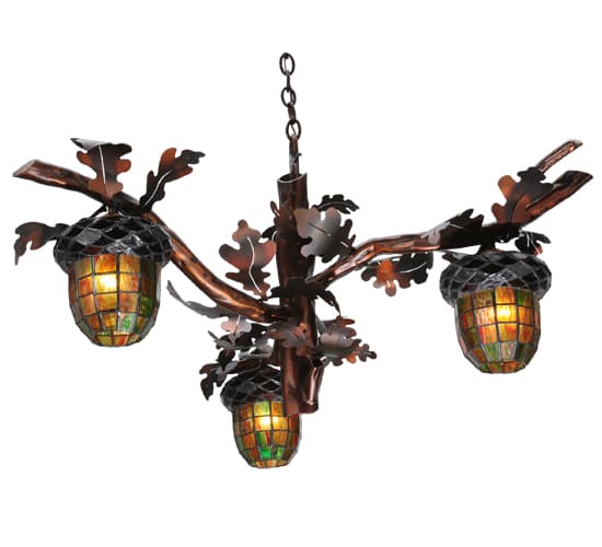 Acorn Branch 3 Light 40" Wide Chandelier